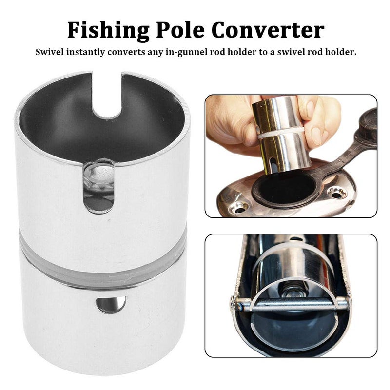 CfoPiryx Drop-in Swivel Rod Holder Fishing Pole Converter, Gimbal Rod Holder Marine Hardware Fishing Pole Converter Stainless Steel Swivel - Image 5